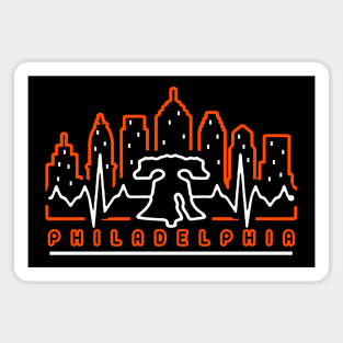 Philadelphia Orange and Black EKG Heartbeat Philly Fan Favorite Magnet